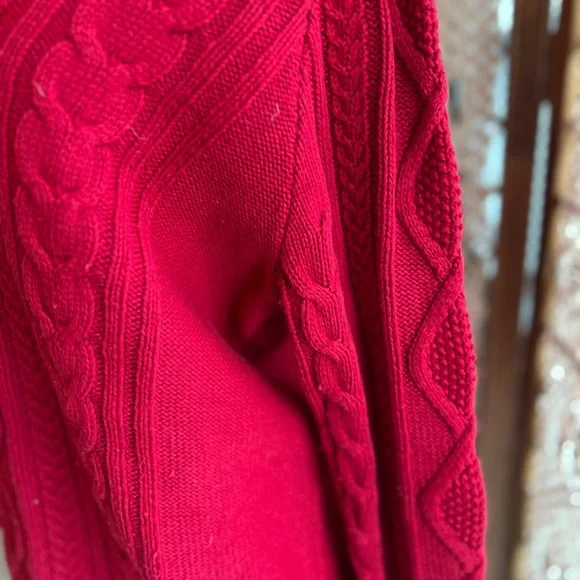 Vintage Eddie Bauer Red Chunky Knit Women's Sweater - Picture 7 of 13